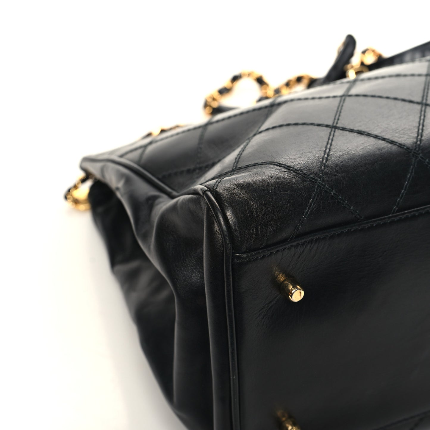 Calfskin Stitched XL Weekender Black