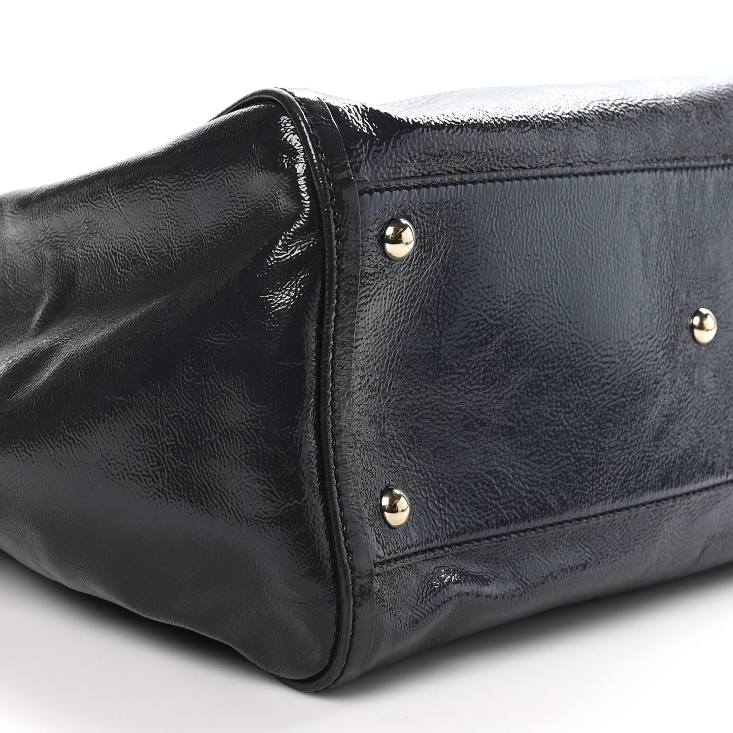 Vernice Naplack Medium Soho Chain Shoulder Bag Uniform Blue