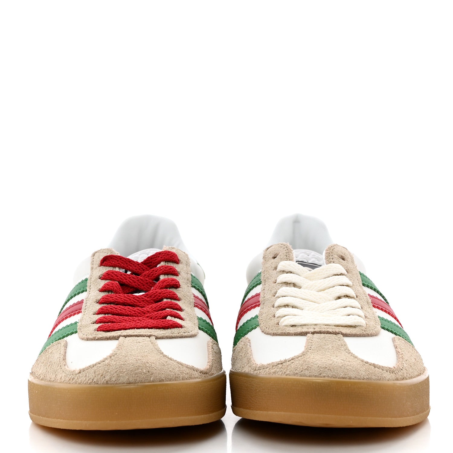 Gucci X ADIDAS Suede Madeira Demetra Womens Gazelle Sneakers 5.5 Oatmeal White New Shamarock Hibiscus Red 2 of 12