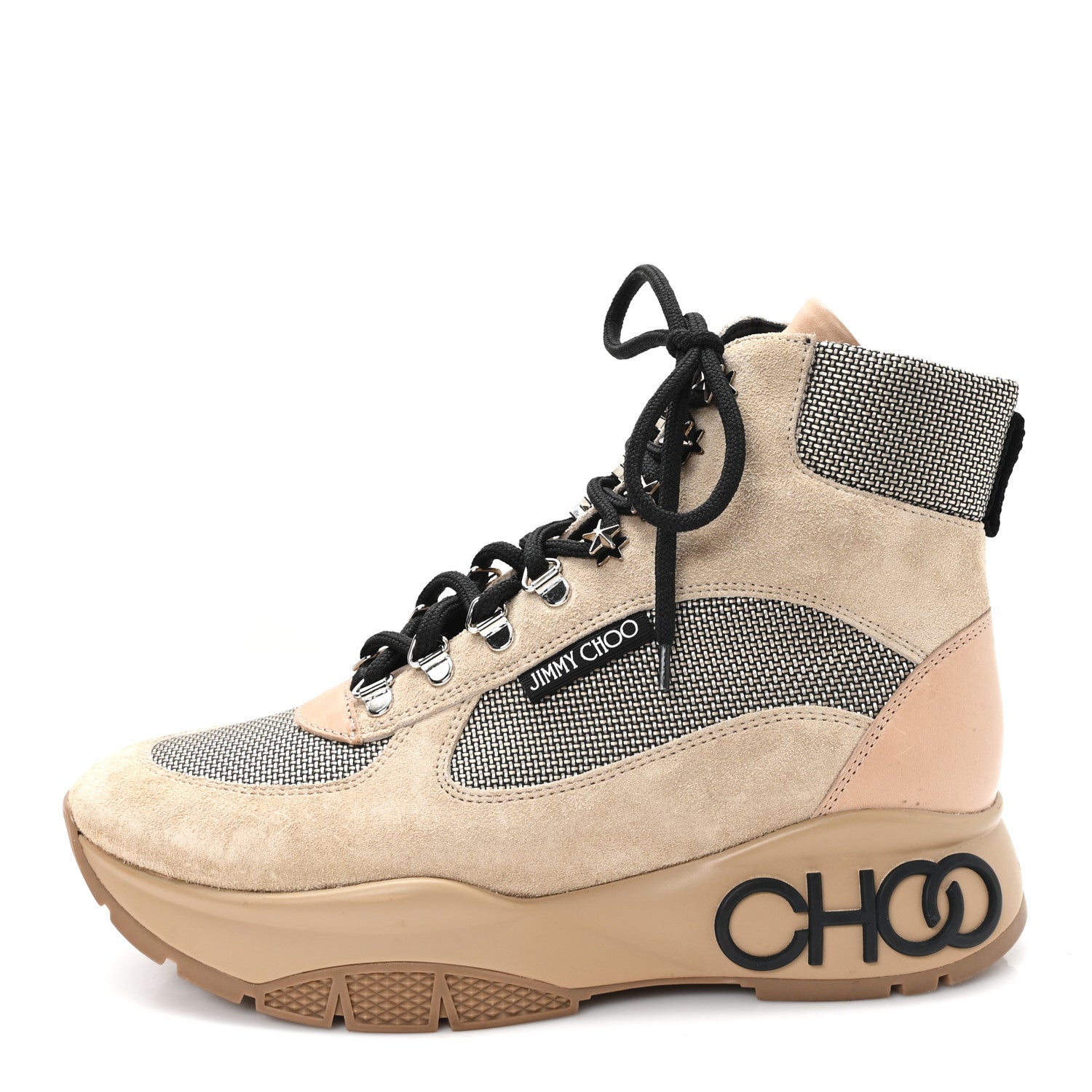 Jimmy Choo Suede Calfskin Inca Patchwork Platform Hiking Boots 39