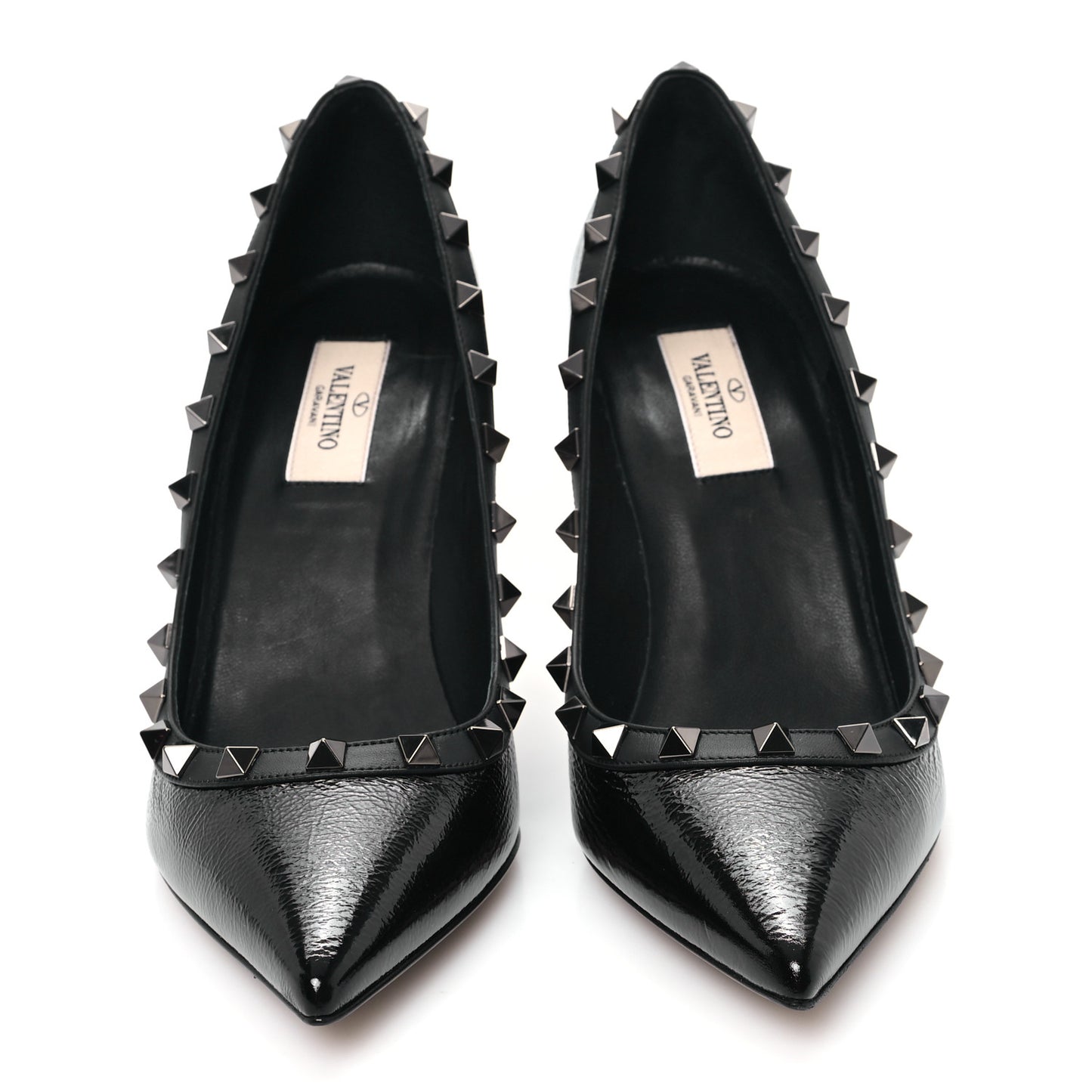 Patent Calfskin Rockstud 100mm Pumps 38.5 Black