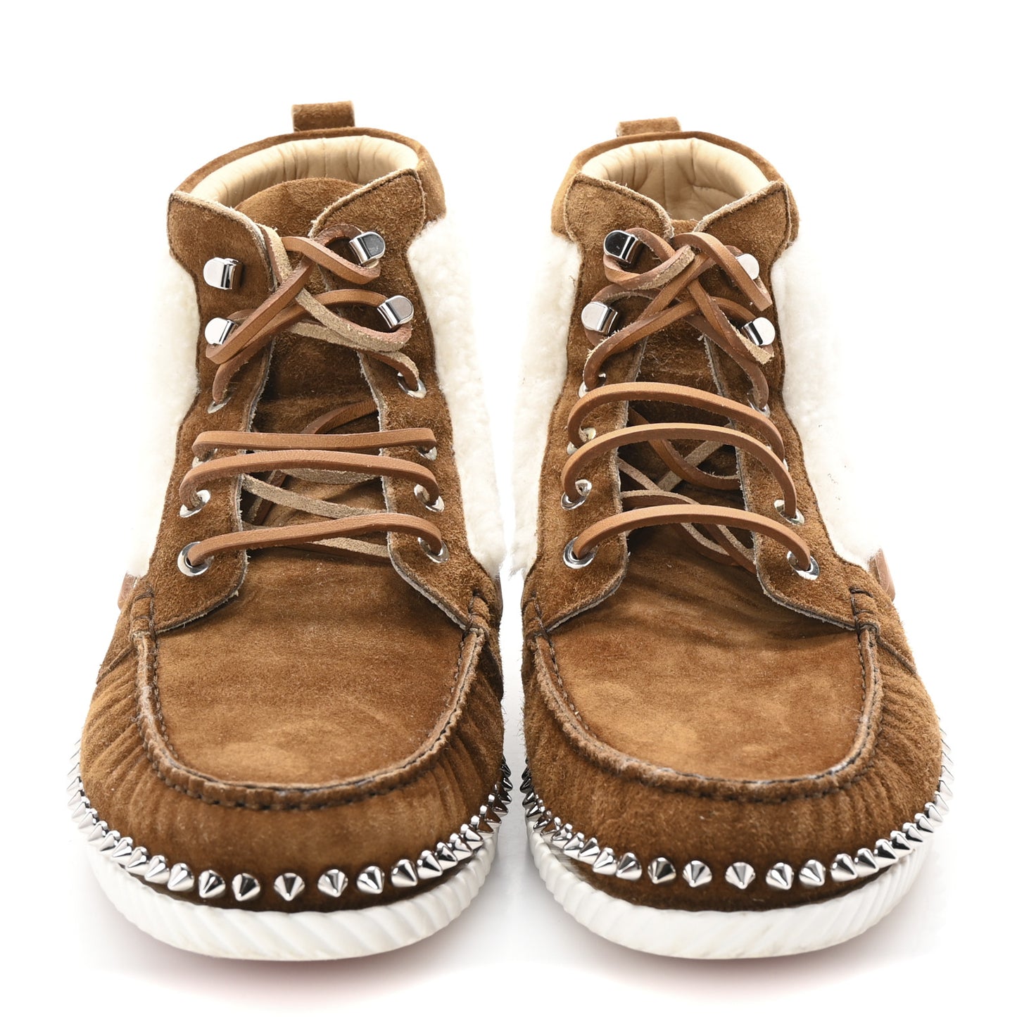 Suede Shearling Studded Toronto Flat Sneakers 40.5 Nounours