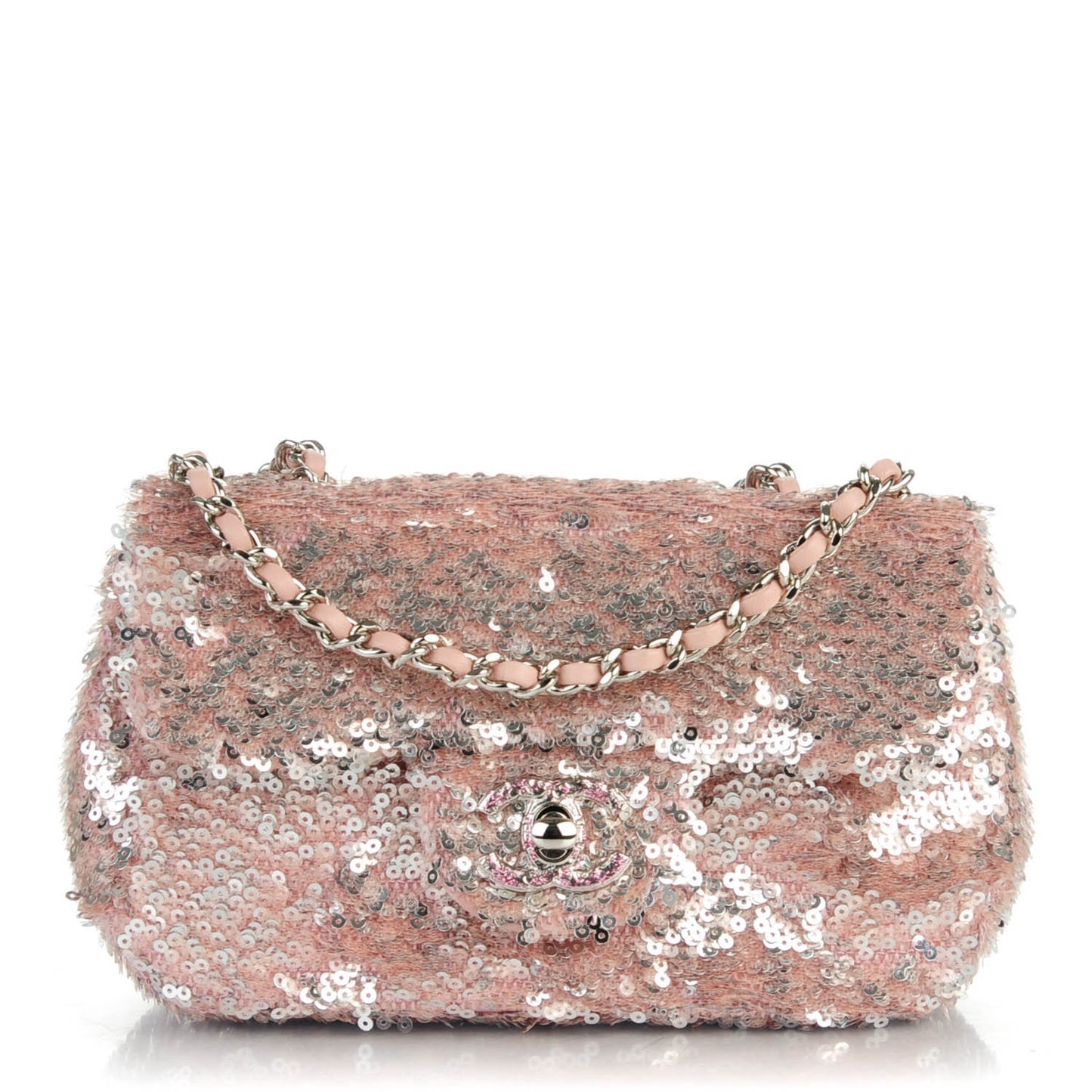 Sequin Mini Flap Pink