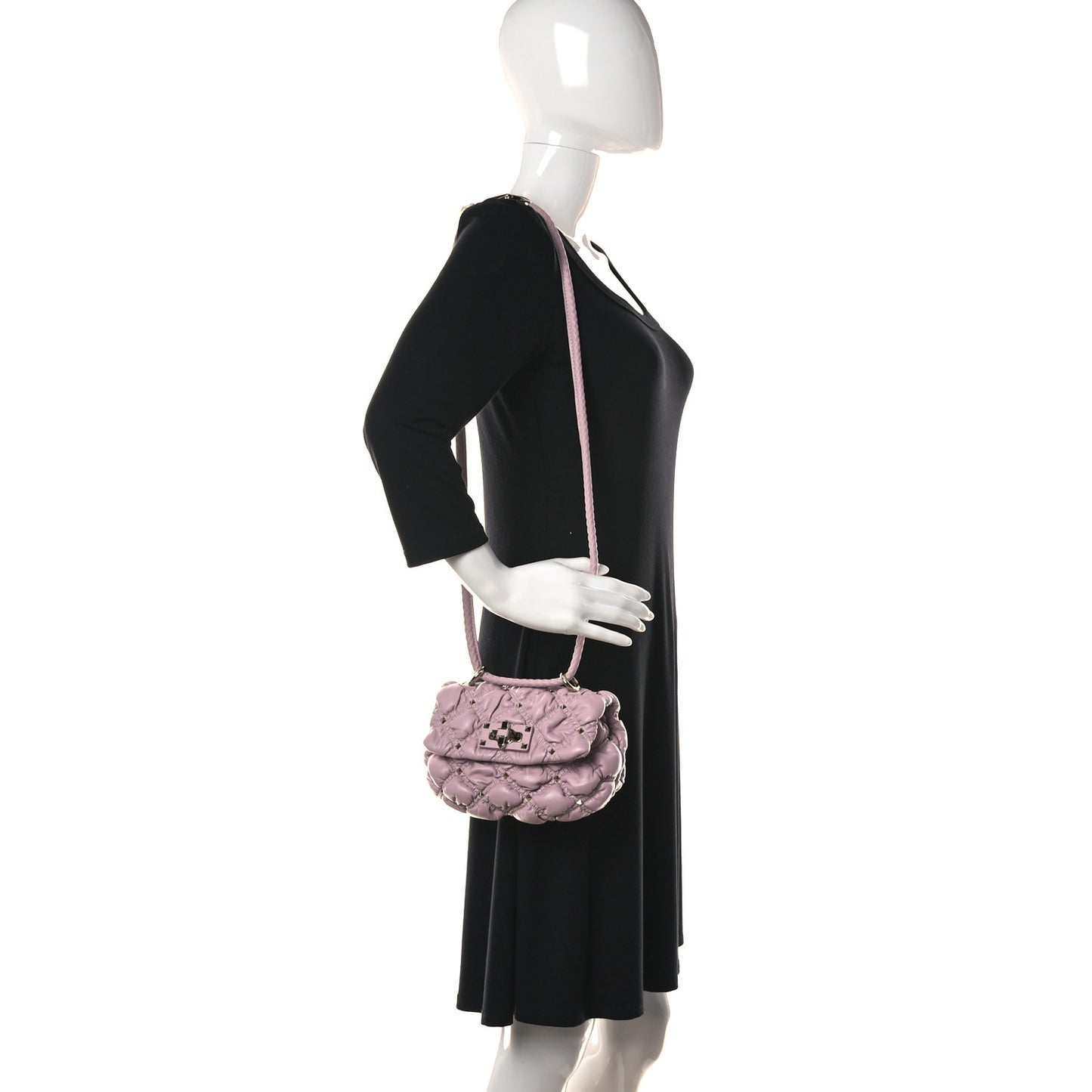 Nappa Small Spikeme Shoulder Bag Water Lillac