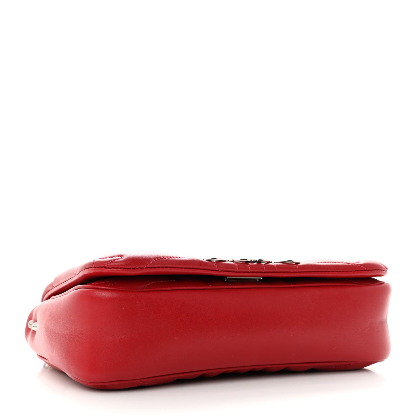 Lambskin Quilted Small The Seal Chain Shoulder Bag Blood Red