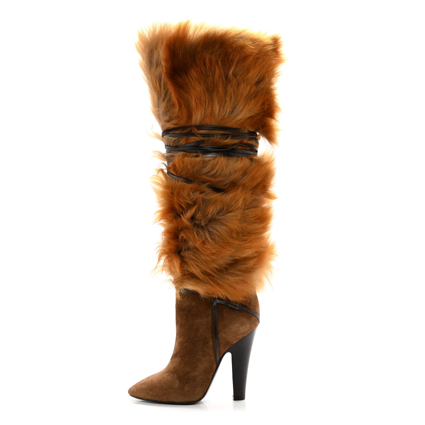 Suede Faux Fur Jokull 105 Over The Knee Boots 36.5 Brown