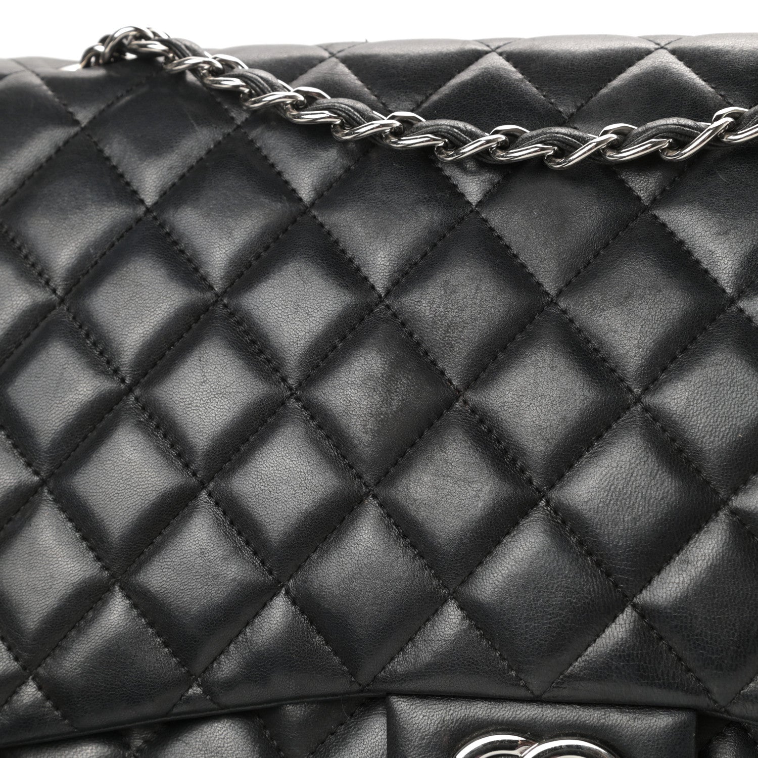 Chanel Lambskin Quilted Maxi Double Flap Black 23 of 25