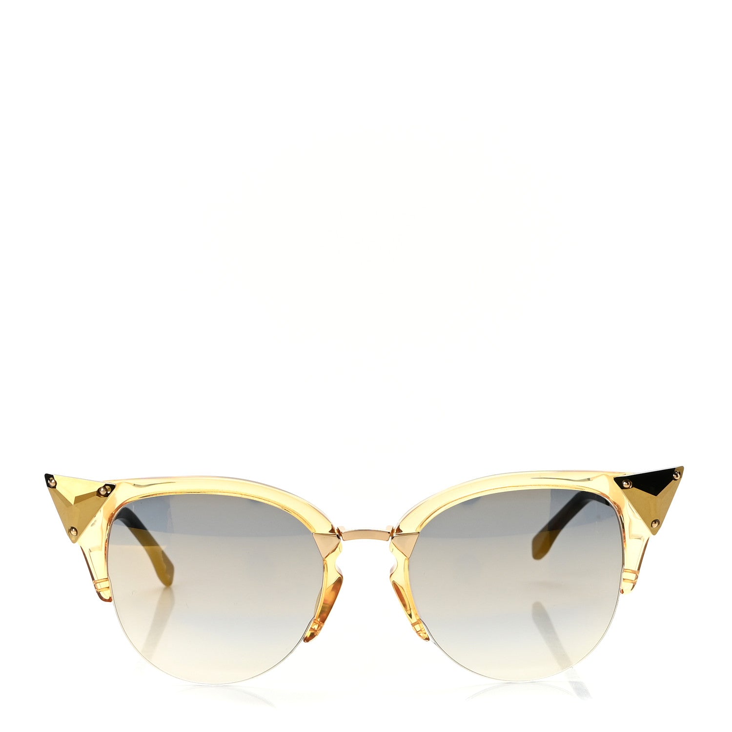 Fendi Metal Iridia Cat Eye Sunglasses FF 0041/S Gold 2 of 8