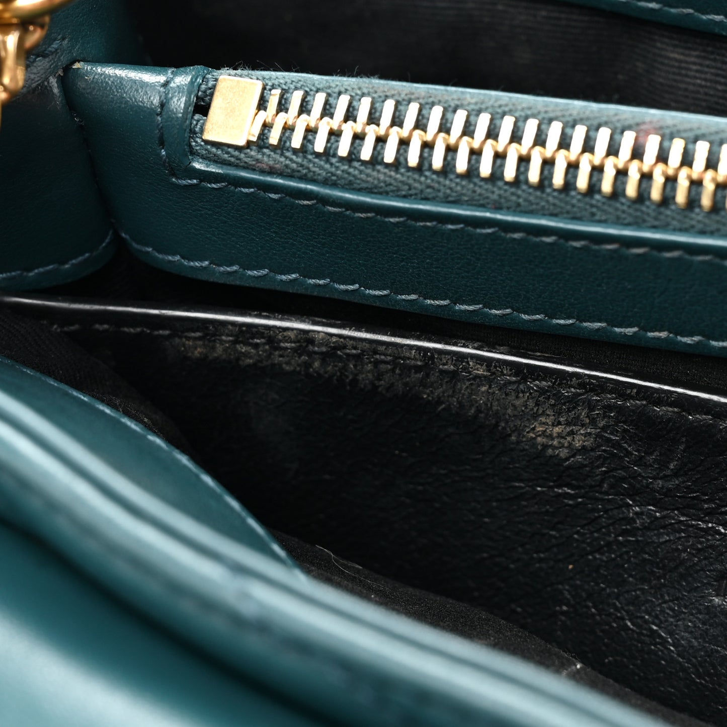 Calfskin Y Quilted Monogram Small Loulou Chain Satchel Green