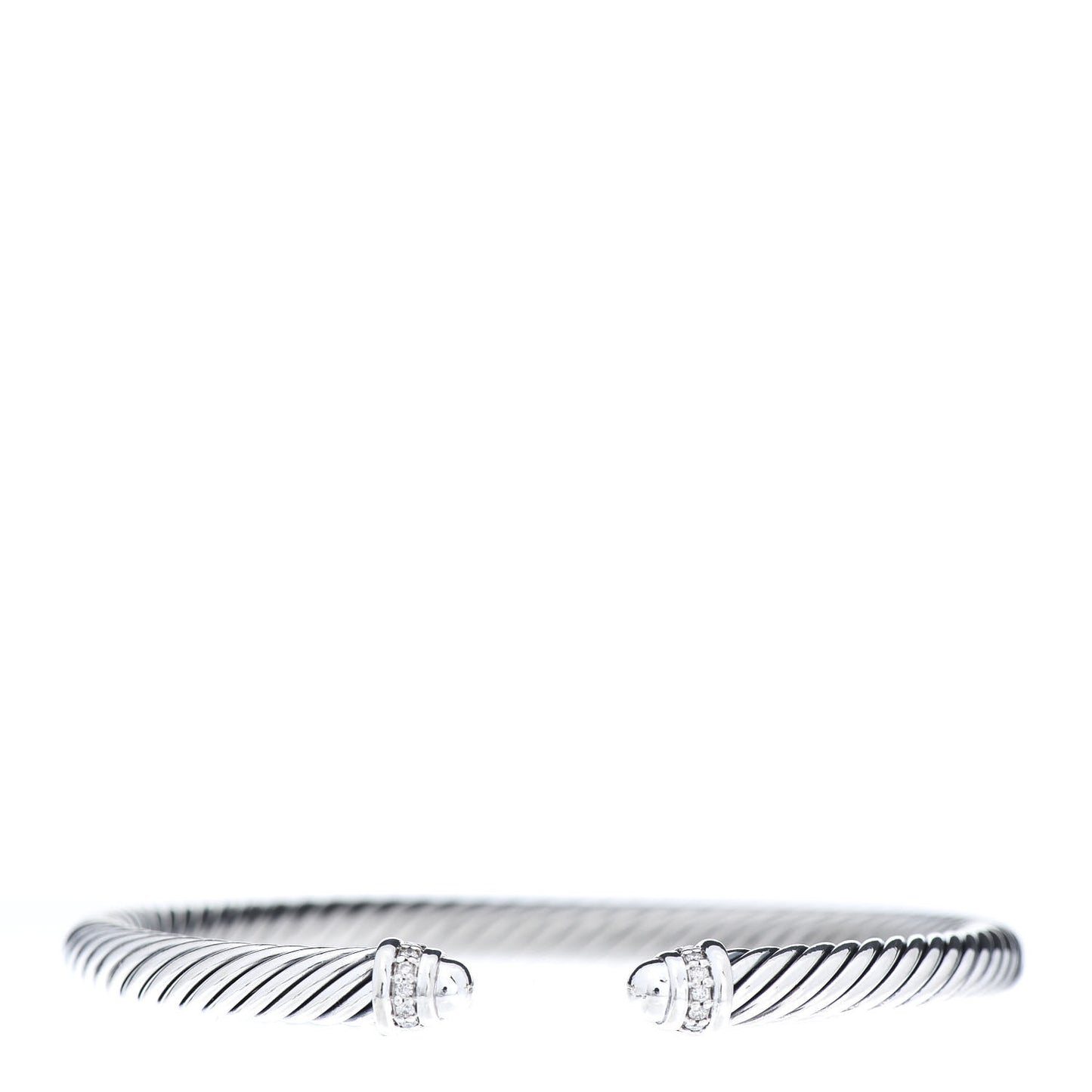 Sterling Silver Diamond 5mm Cable Classics Dome Bracelet