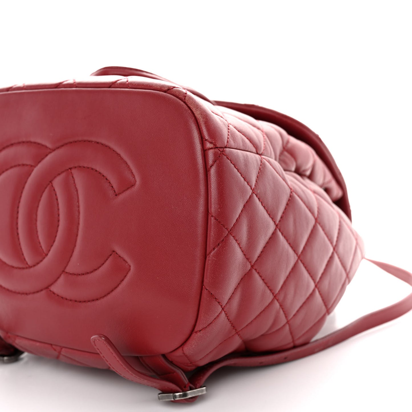 Lambskin Quilted Daily Supple Backpack Dark Red