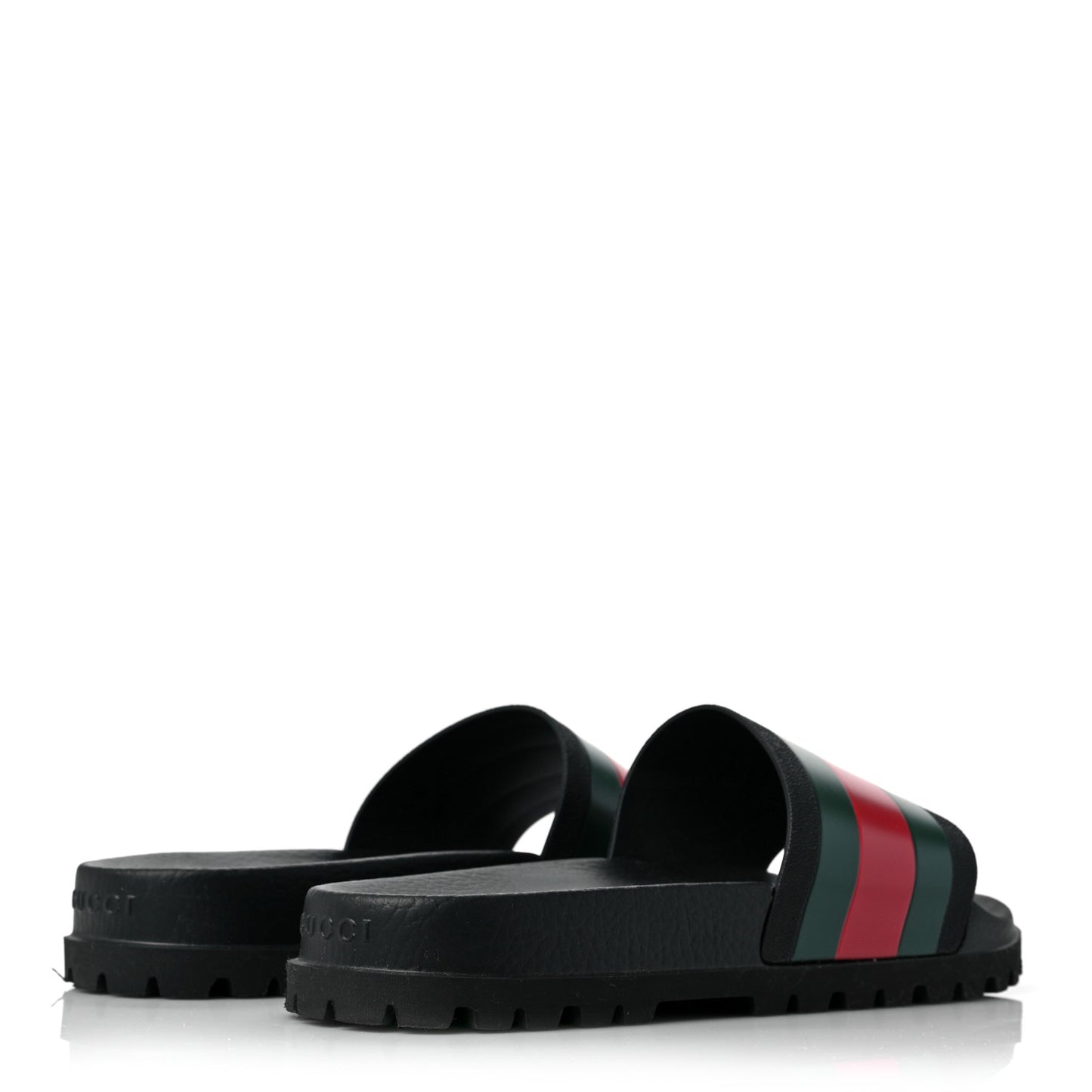 Rubber Web Mens Lug Sole Slide Sandals 9 Black Green Red