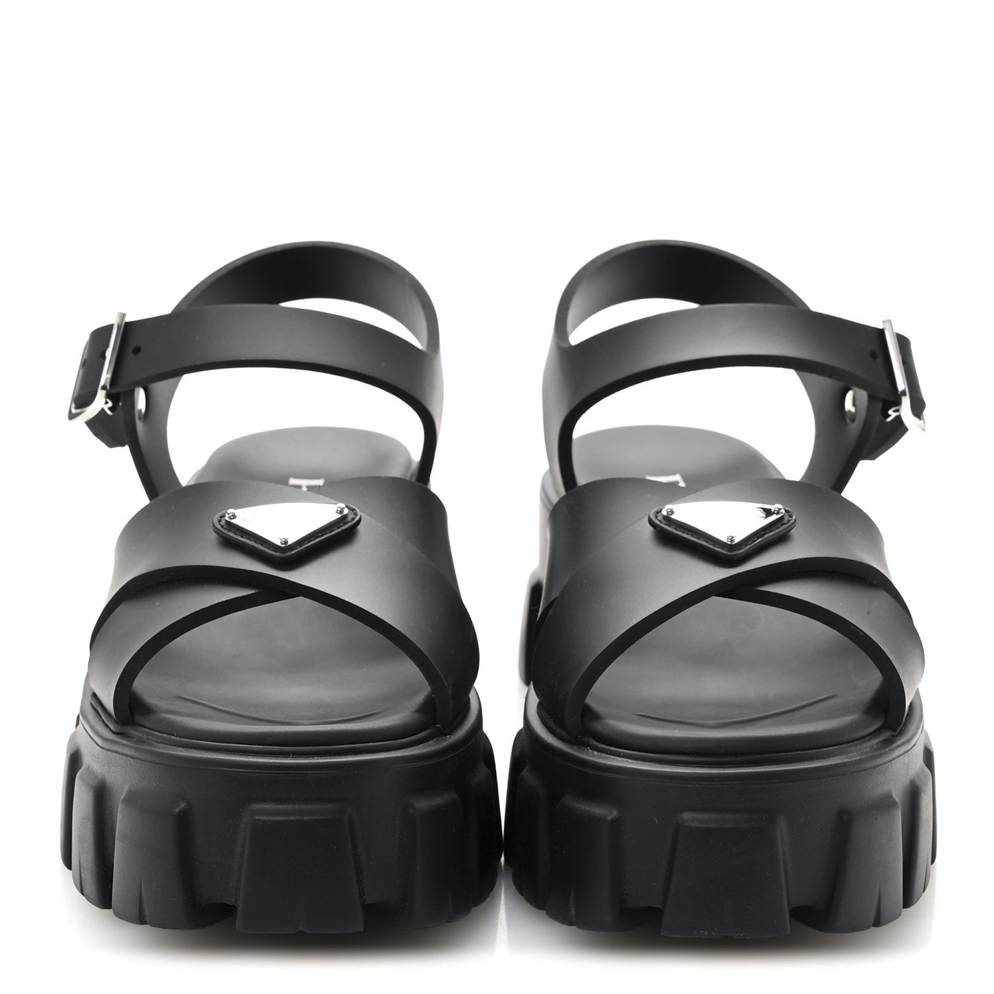 Foam Rubber Triangle Logo Monolith 55mm Sandals 38 Black