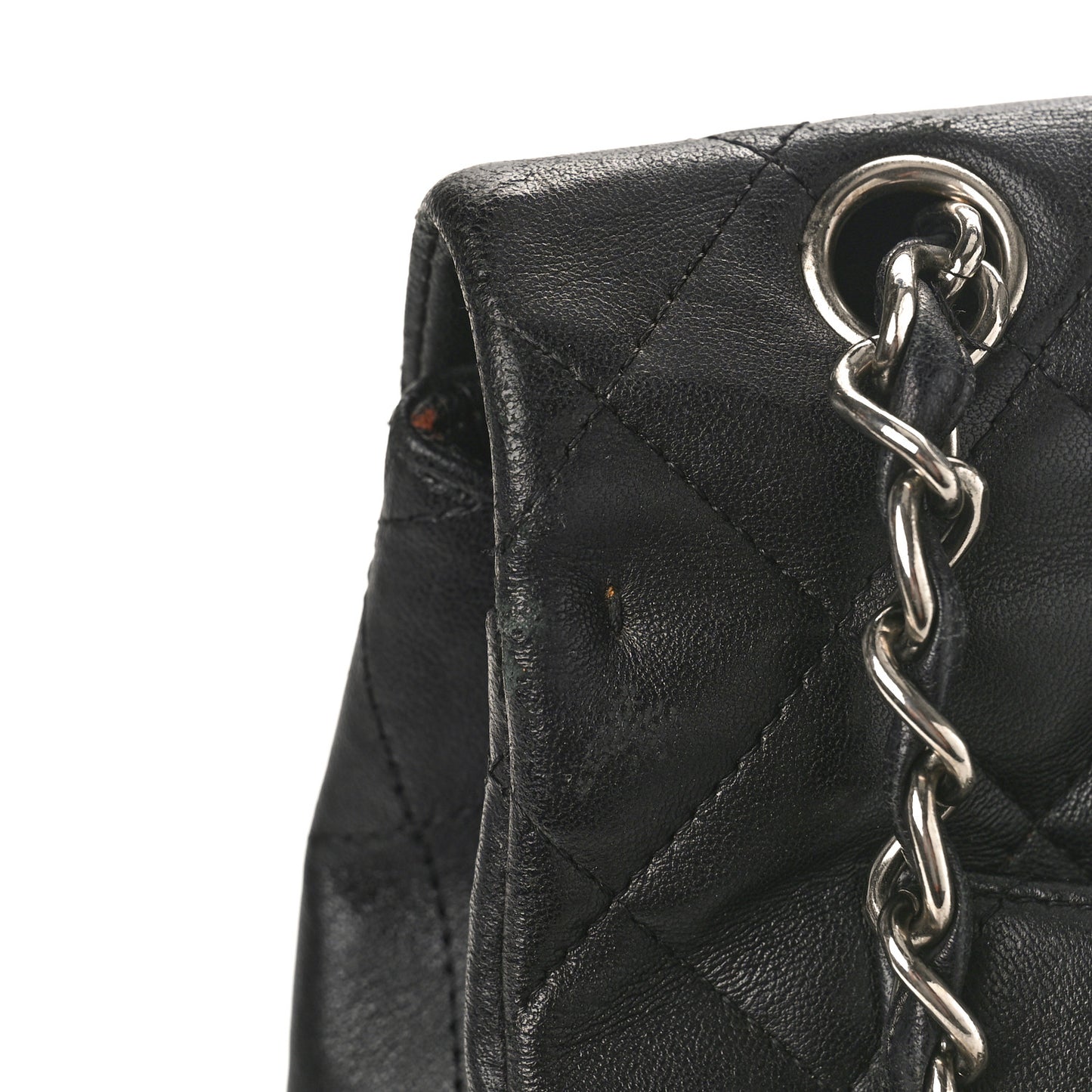 Lambskin Quilted Jumbo Single Flap Black