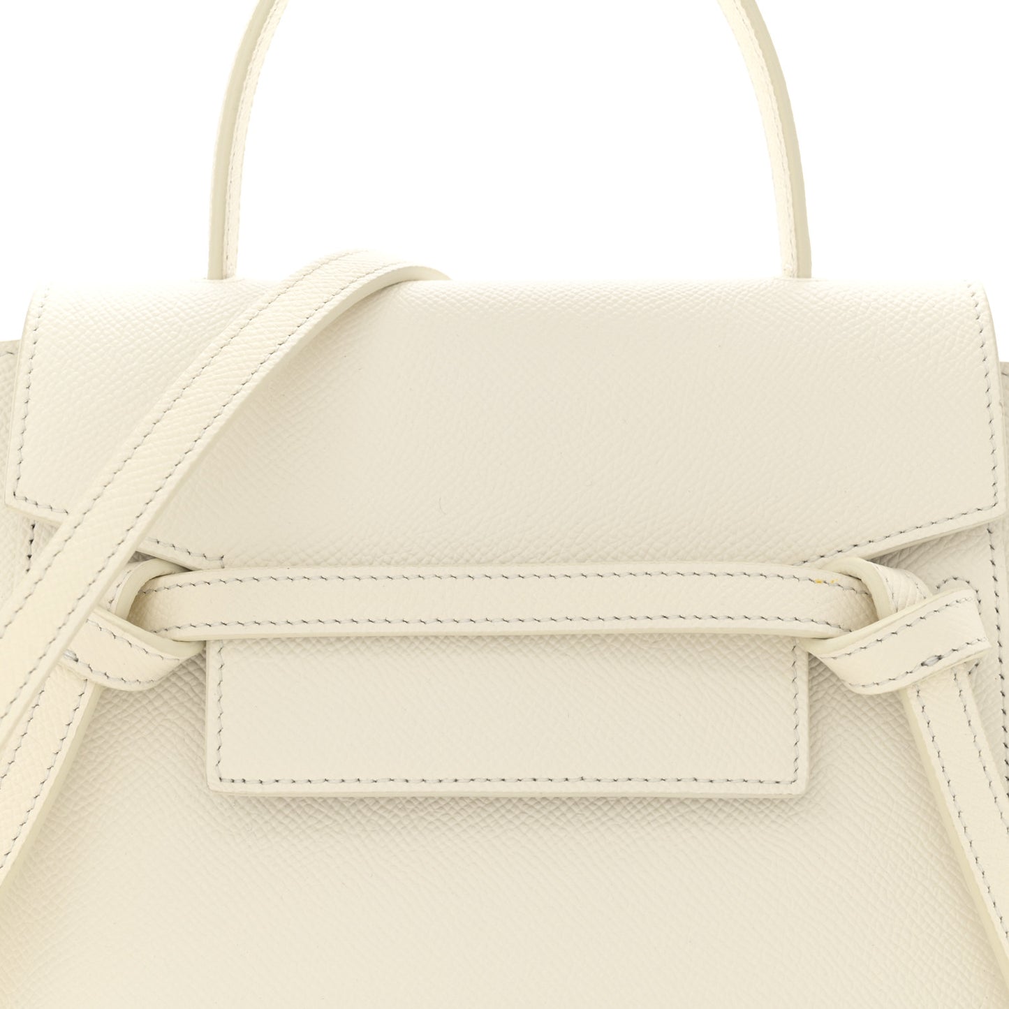 Grained Calfskin Nano Belt Bag Chalk