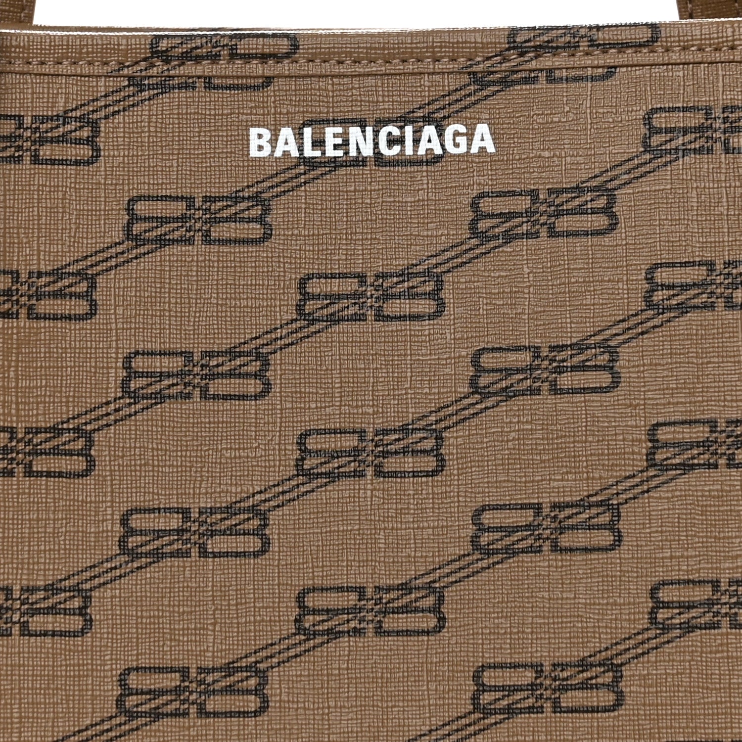 Balenciaga Coated Canvas BB Monogram Large Signature East West Shopper Bag Beige Brown 8 of 13