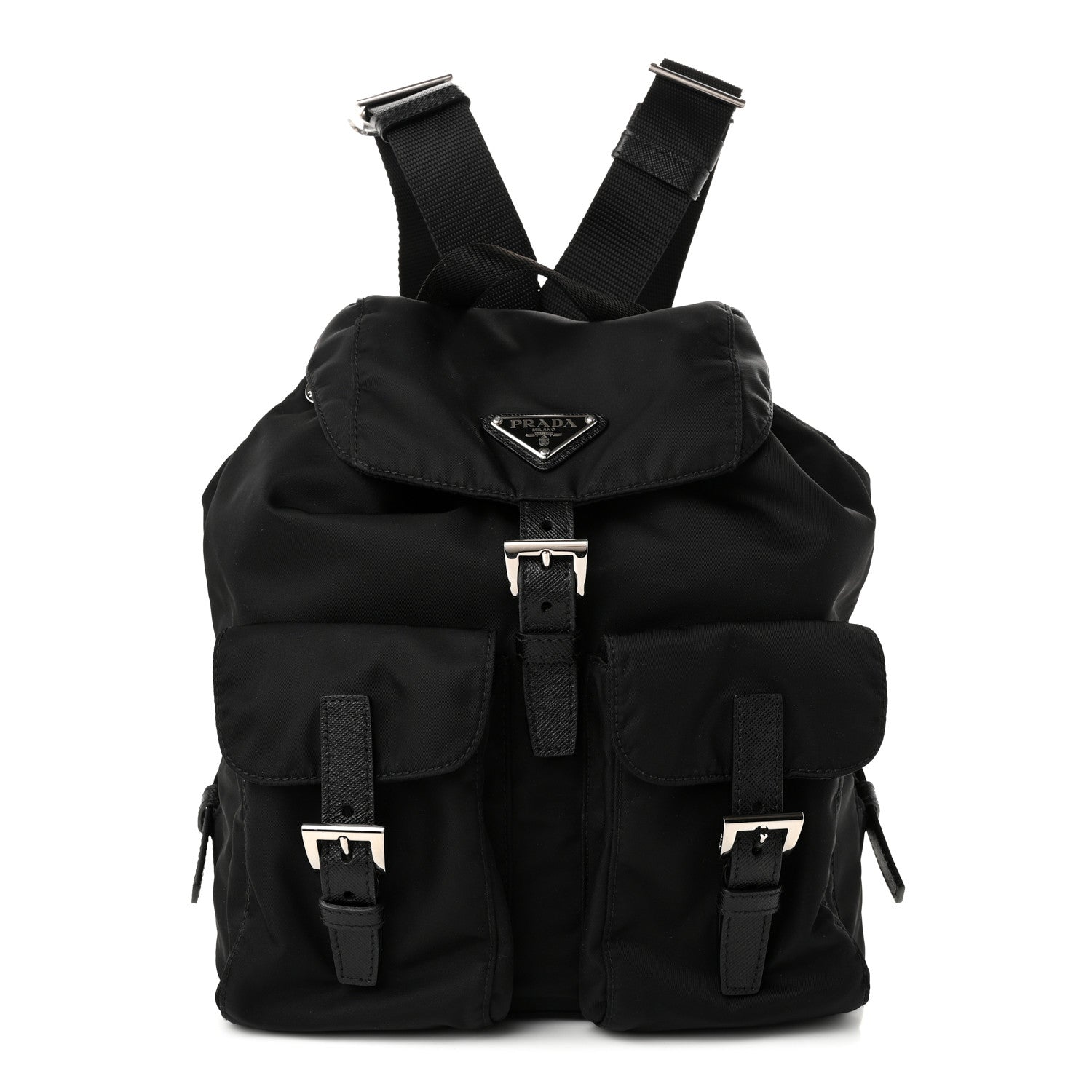 Prada Re-Nylon Vela Saffiano Small Backpack Black 1943805 – FASHIONPHILE