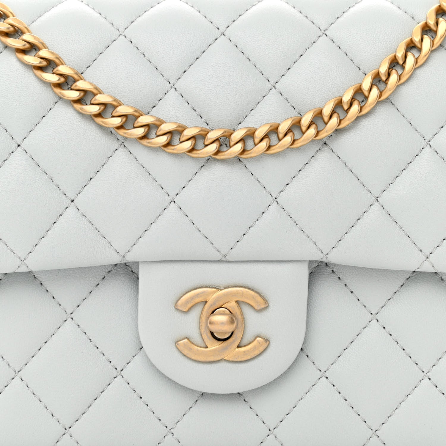 Chanel Lambskin Quilted Small Sweet Camellia Flap Light Blue 8 of 11