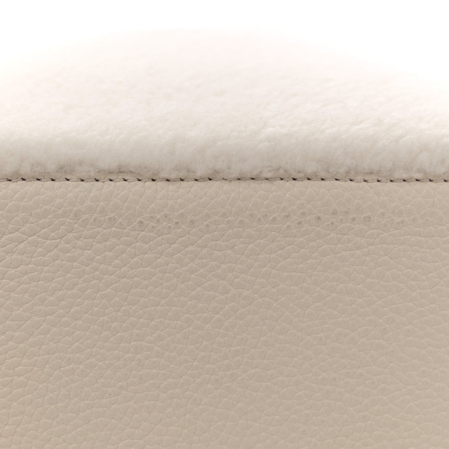 Shearling Calfskin Capucines BB White