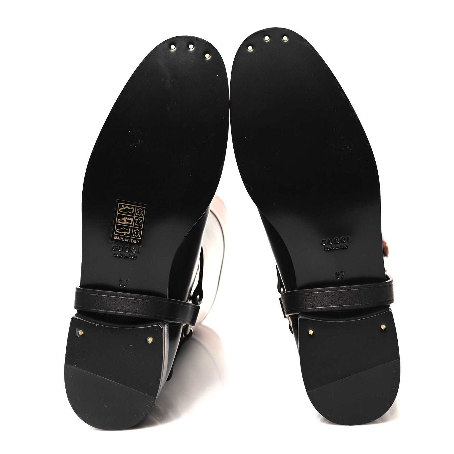 Gucci Calfskin Zelda Harness Riding Boots 37 Black Amber 5 of 9