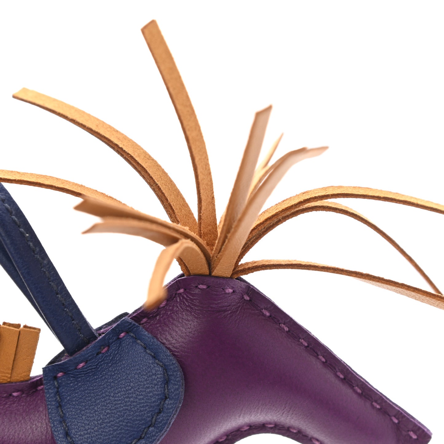 Milo Lambskin Grigri Rodeo Horse Bag Charm PM Violet Sesame Bleu Saphir