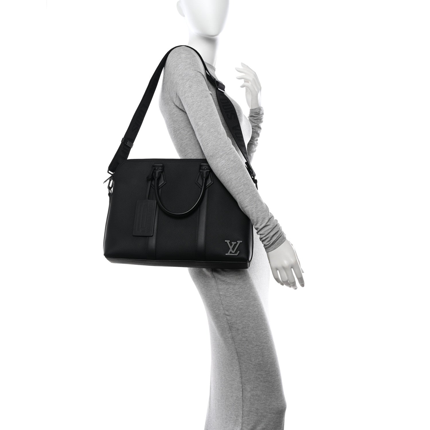 Louis Vuitton Calfskin Aerogram Takeoff Briefcase Black 2 of 11