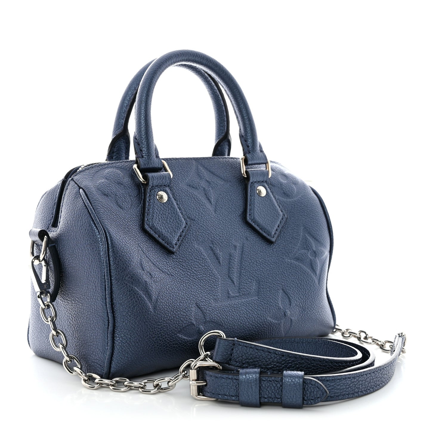 Metallic Empreinte Monogram Giant Speedy Bandouliere 20 Navy Nacre