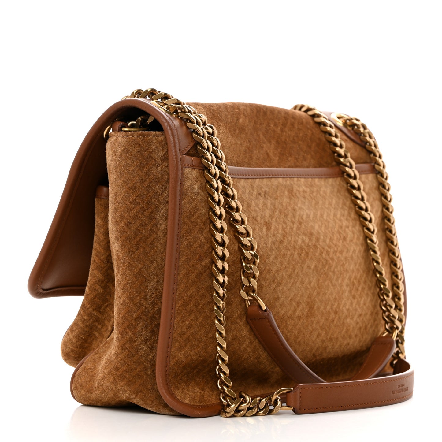 Suede Monogram Medium Niki Chain Satchel Brun Clair Brun Fonce