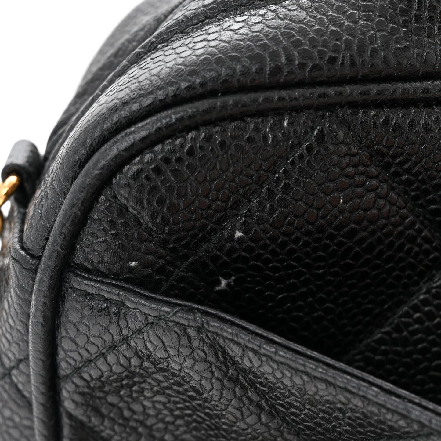 Caviar Quilted Flap Camera Case Black