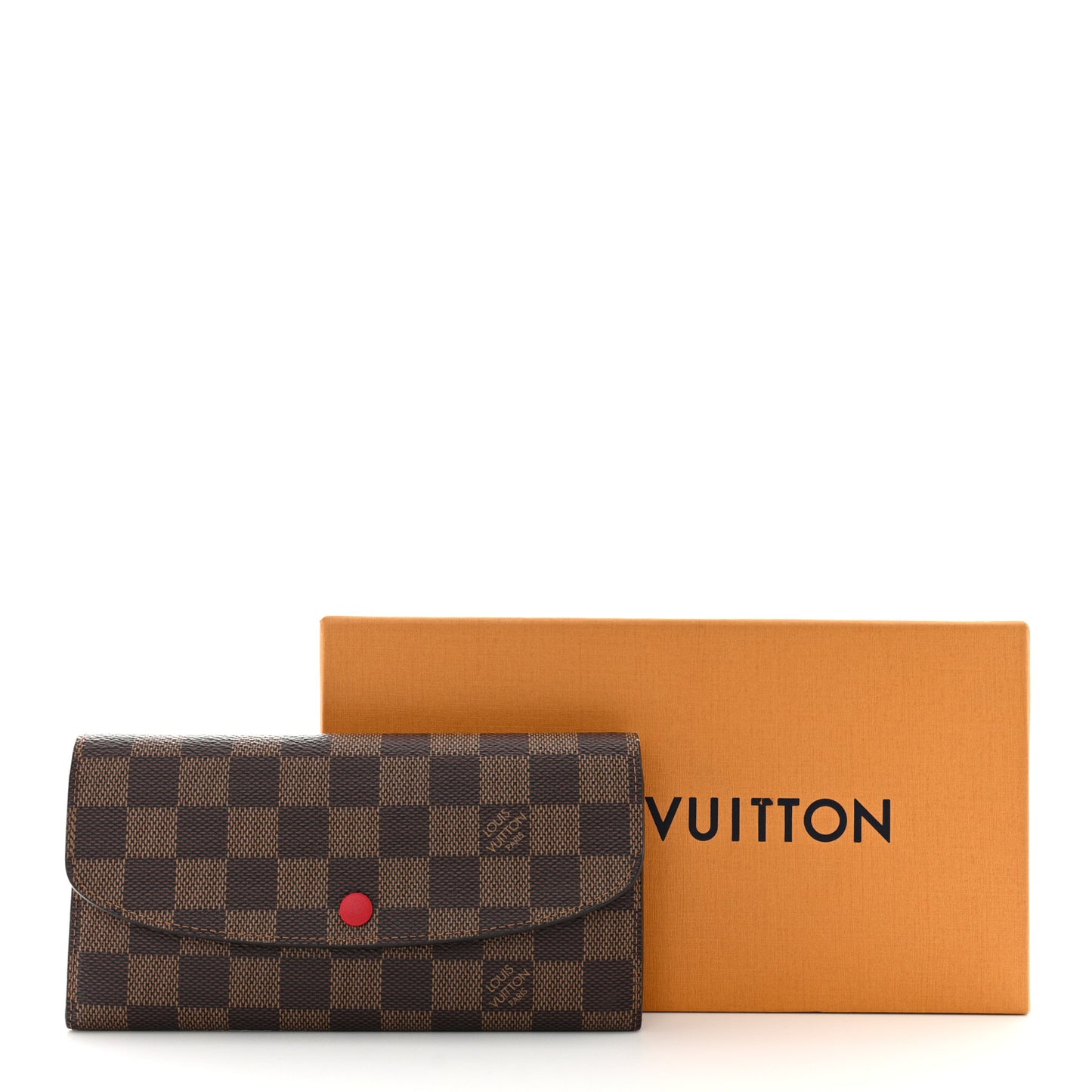 Damier Ebene Emilie Wallet Red