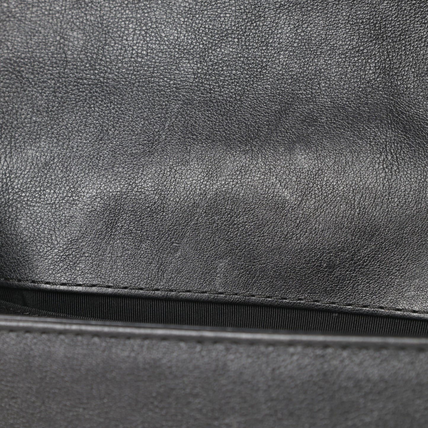 Metallic Calfskin Quilted Medium Boy Flap Black