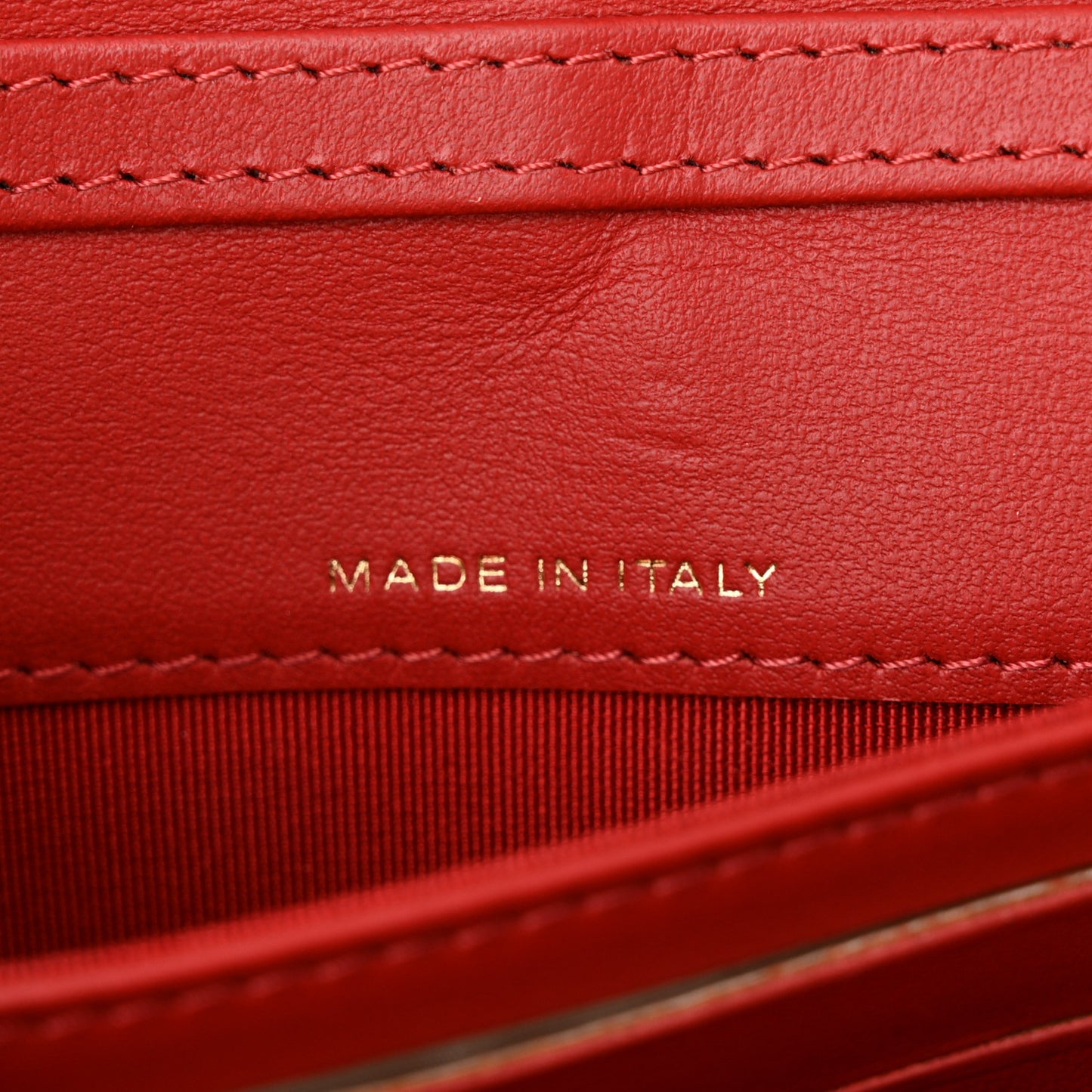 Aged Calfskin Quilted 2.55 Reissue Wallet On Chain WOC Red