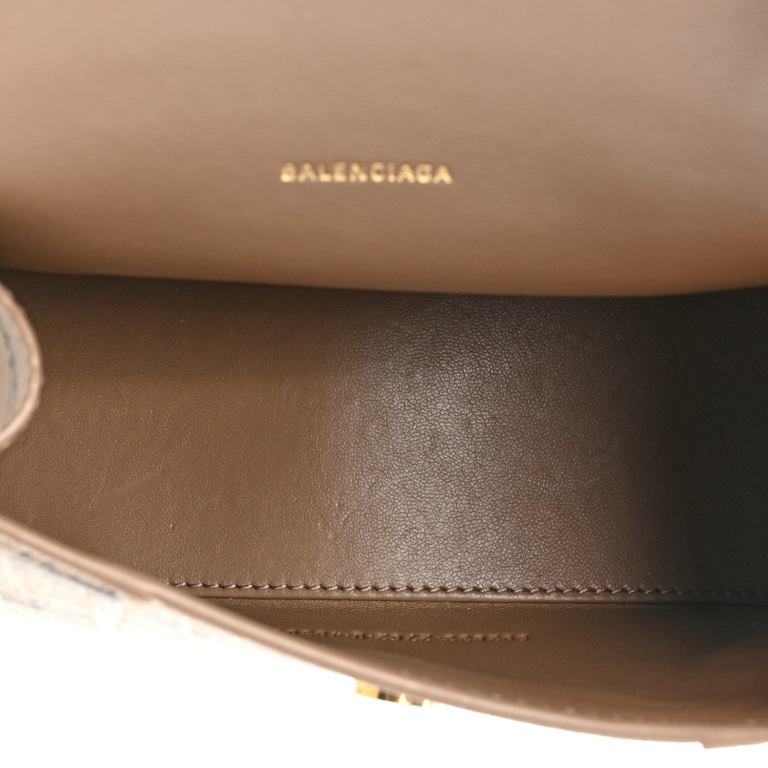 Balenciaga Coated Canvas BB Monogram Hourglass Top Handle Bag XS Beige Brown 4 of 11