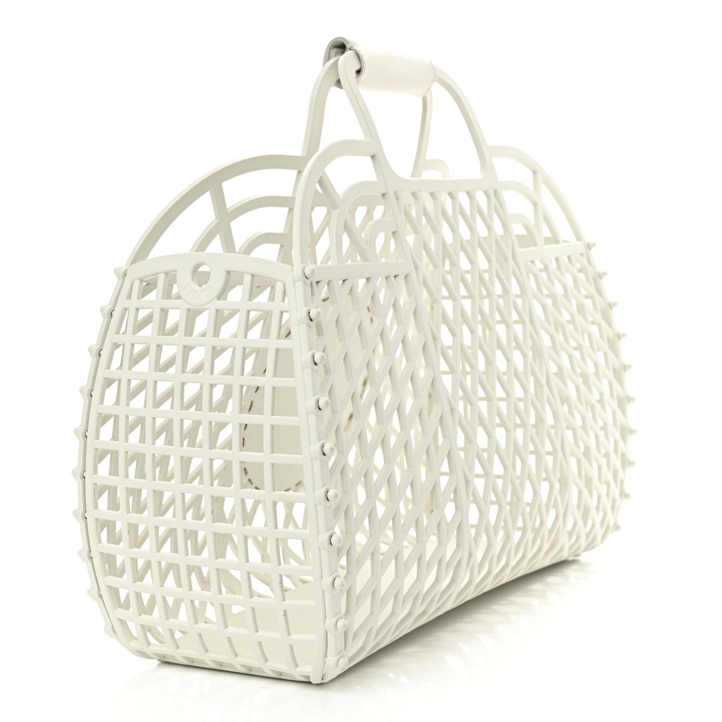Recycled Plastic Vitello Liberty Matte Medium Fendi Basket White Ice