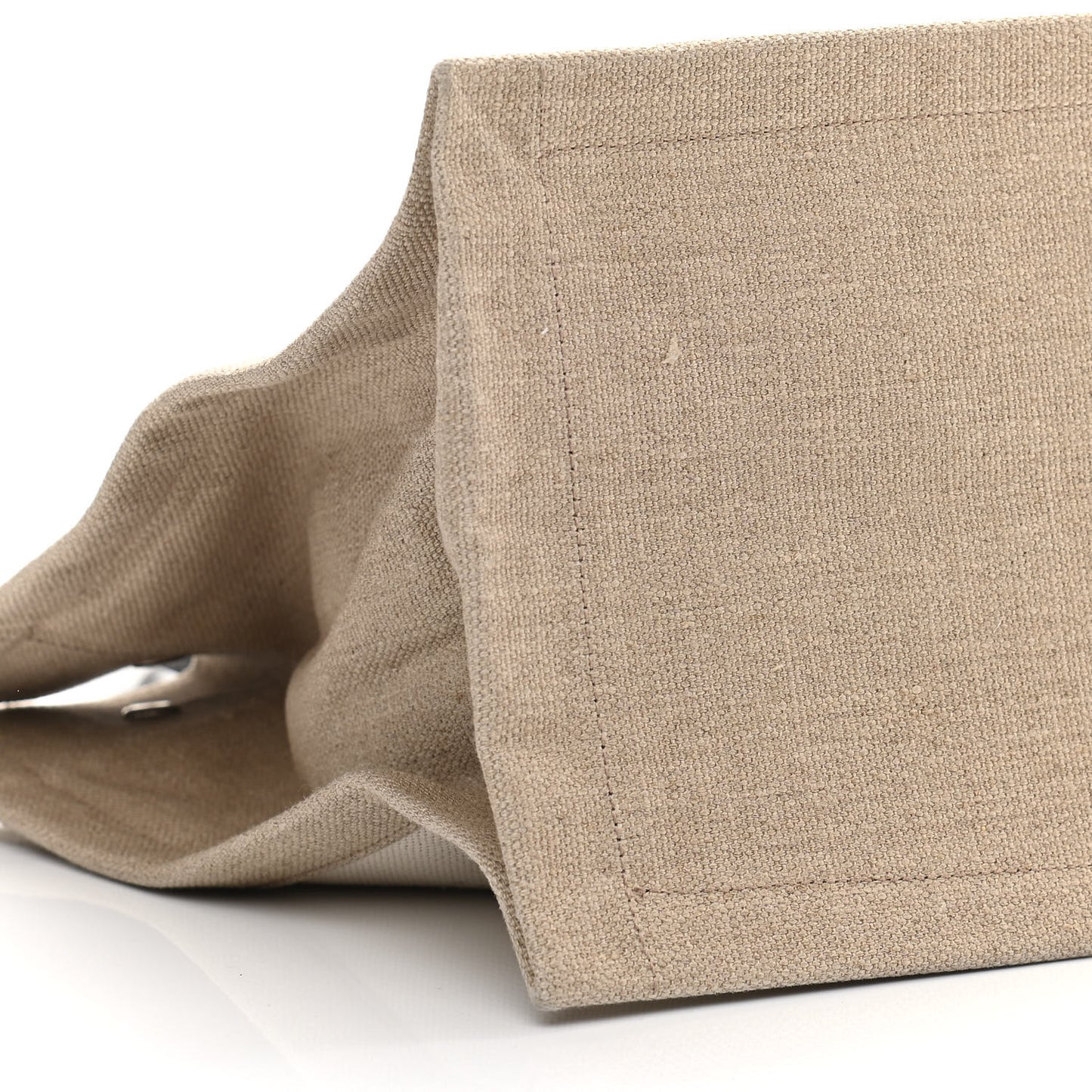 Linen Calfskin Small Rive Gauche Tote Greggio Natural