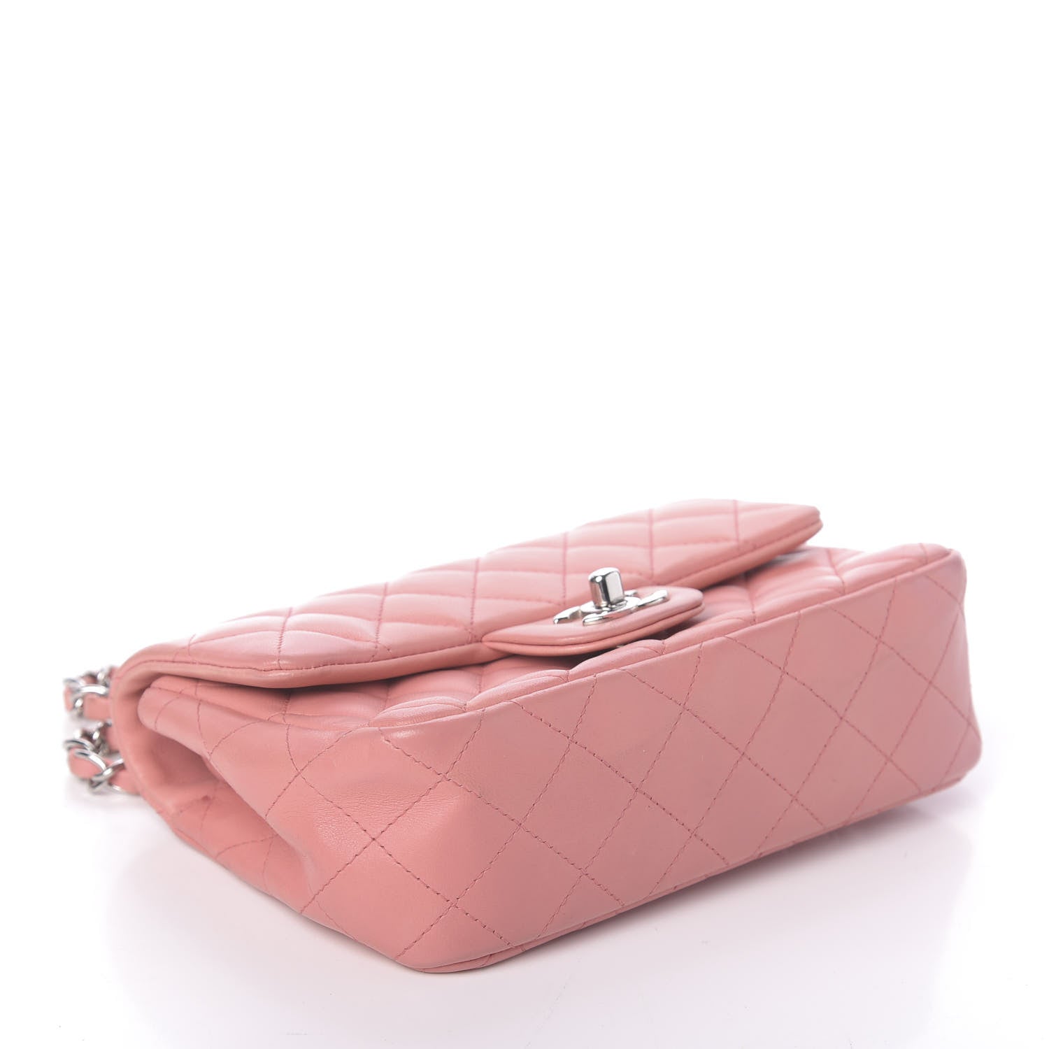 Chanel Lambskin Quilted Mini Rectangular Flap Pink 4 of 12