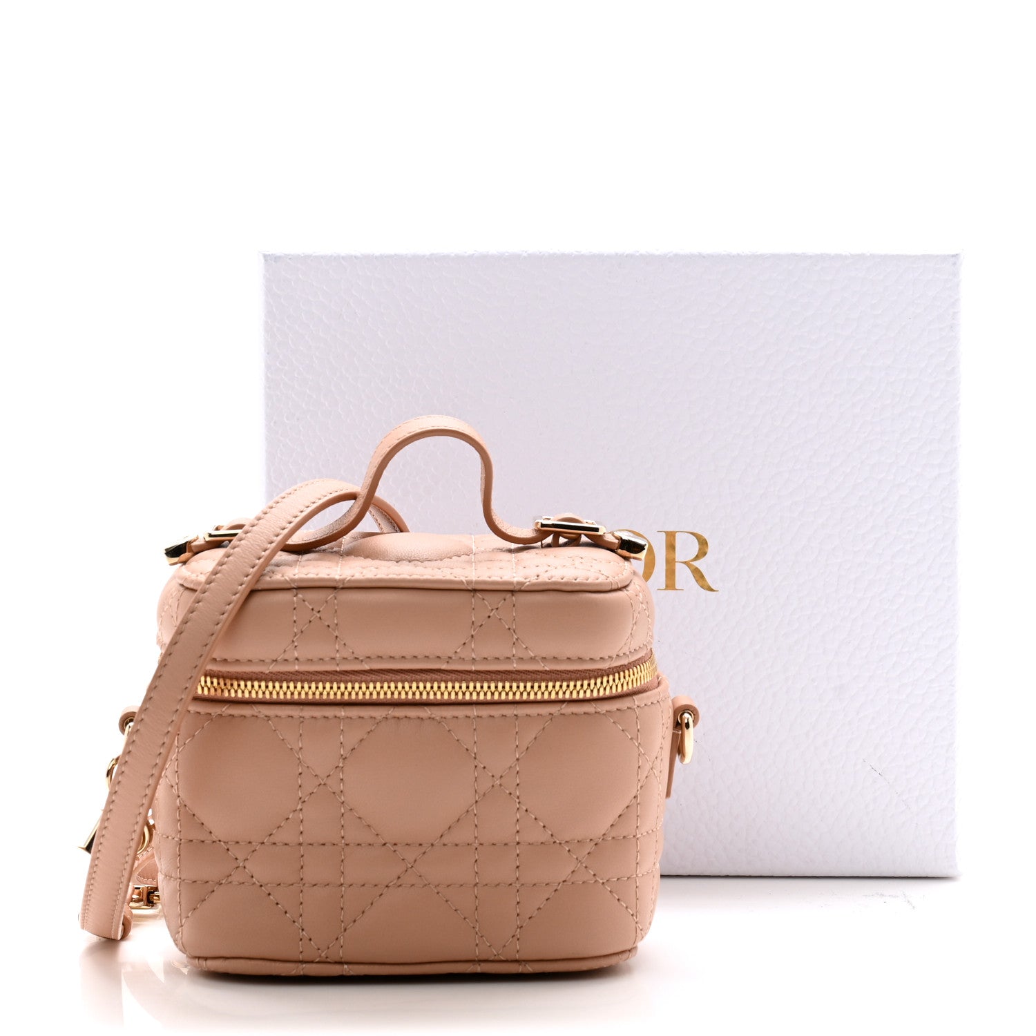 Christian Dior Lambskin Cannage Micro Lady Dior Vanity Case Rose Des Vents 12 of 12