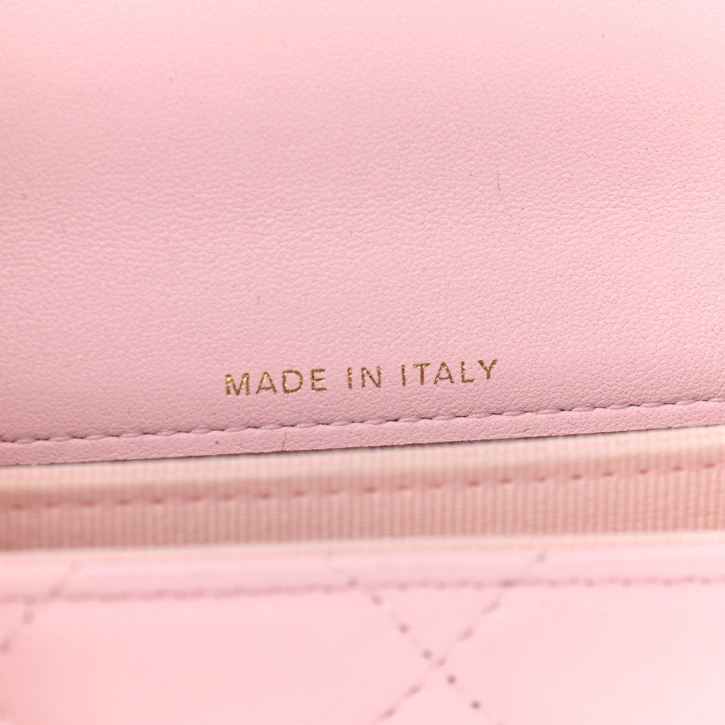Lambskin Quilted Pick Me Up Clutch With Chain Pink