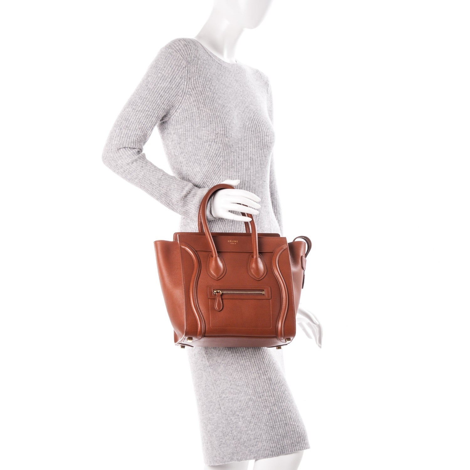 Celine Baby Calfskin Micro Luggage Caramel 2 of 6