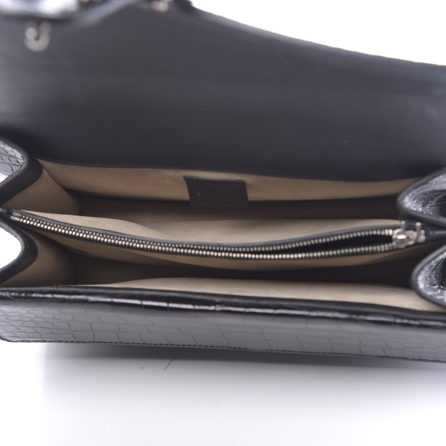 Crocodile Small Dionysus Shoulder Bag Black