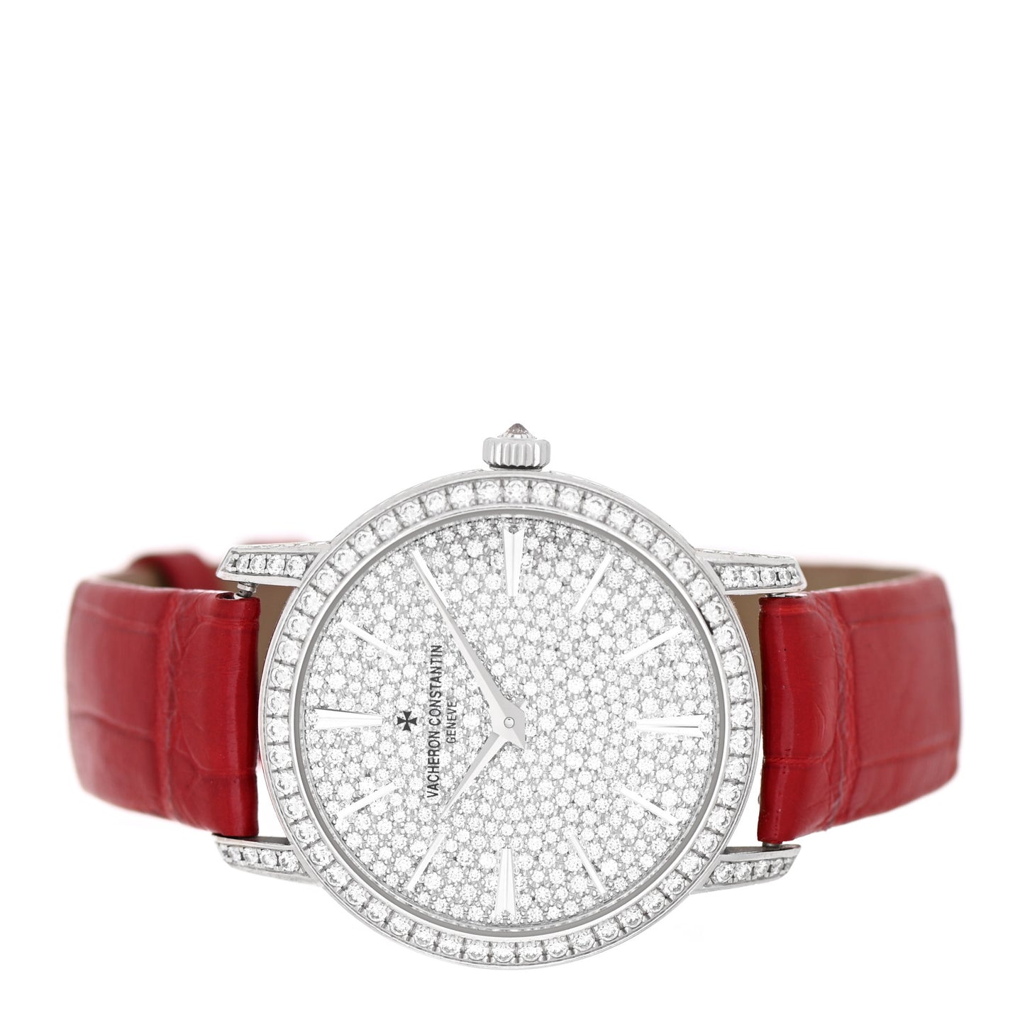 18K White Gold Alligator Diamond Pave 33mm Traditionnelle Manual Winding Watch 81591/000G-9913