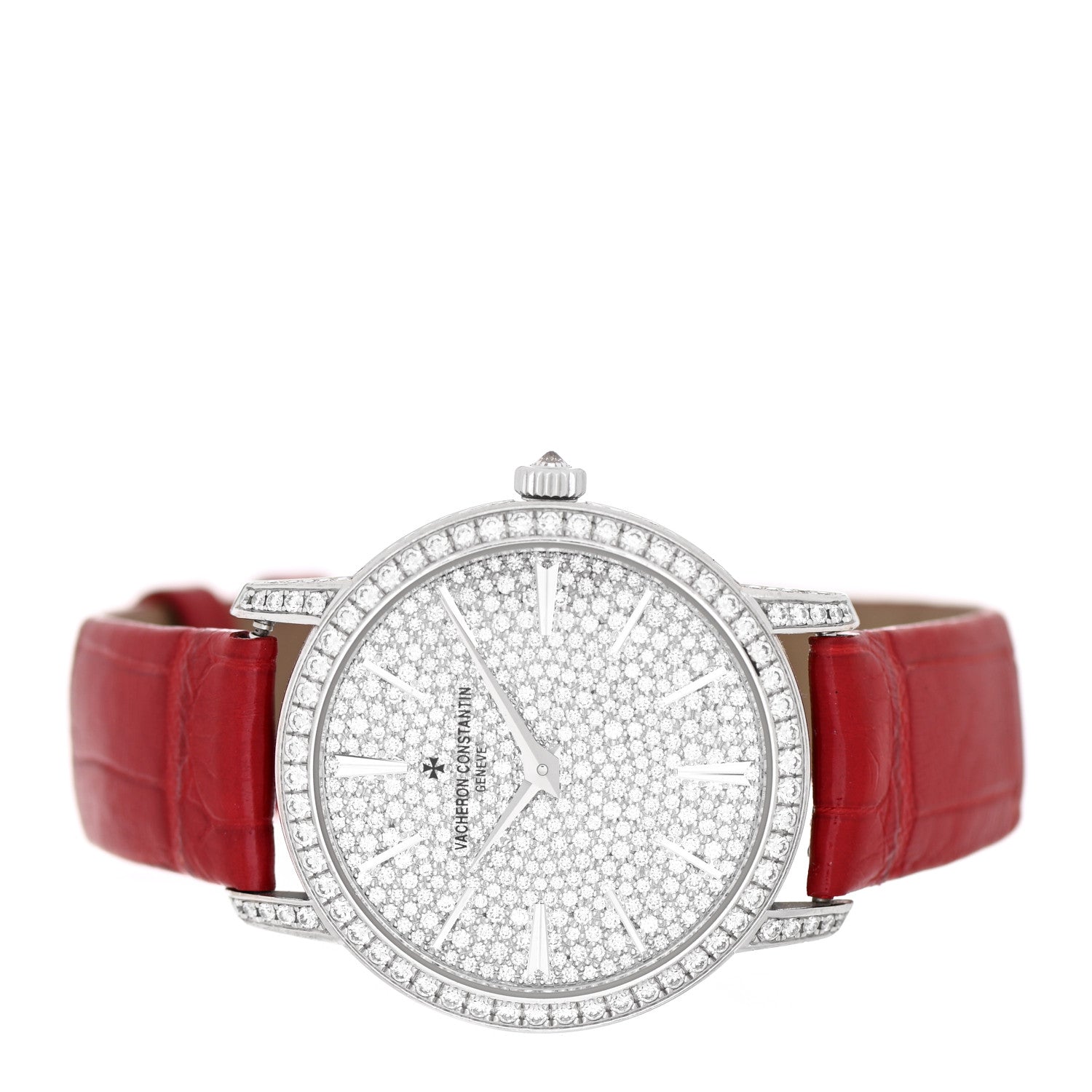 Vacheron Constantin 18K White Gold Alligator Diamond Pave 33mm Traditionnelle Manual Winding Watch 81591/000G-9913 2 of 5