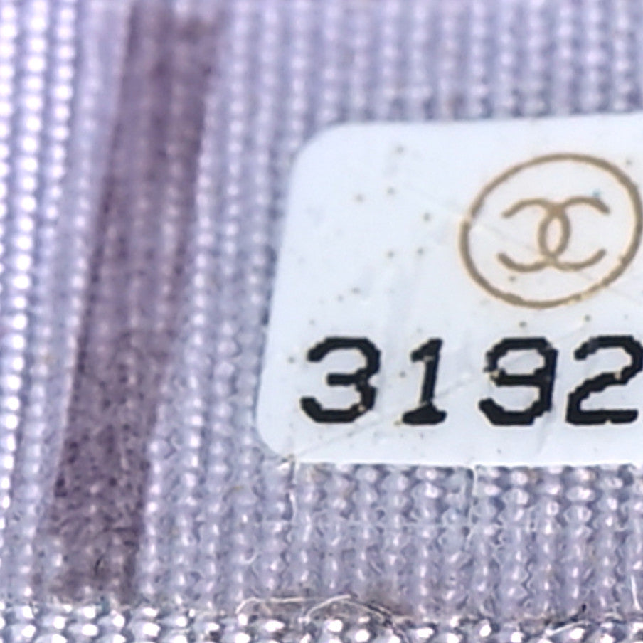 Iridescent Calfskin Quilted Chanel 19 Card Holder Light Purple