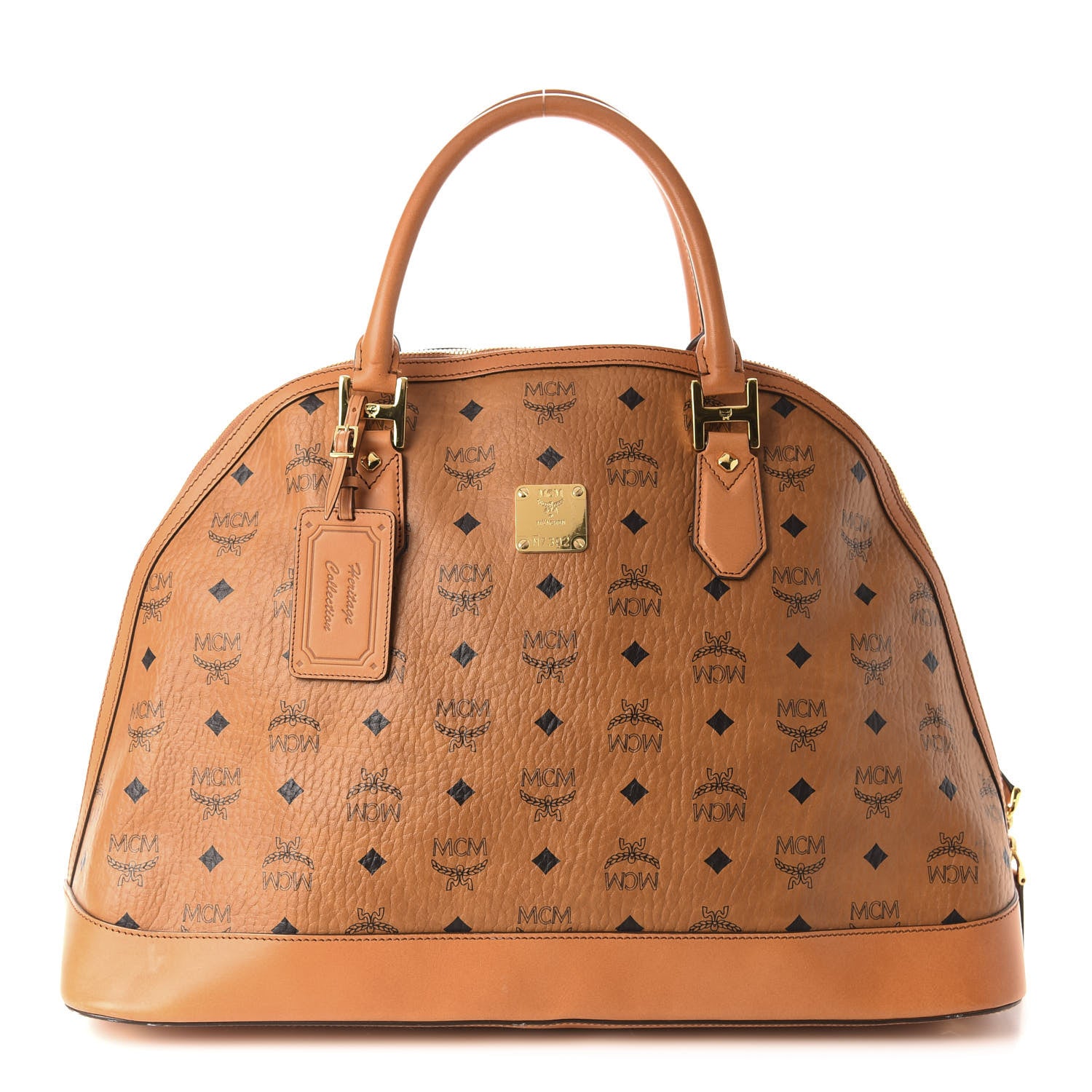 MCM Visetos Large Heritage Bowler Bag Cognac 654003 – FASHIONPHILE