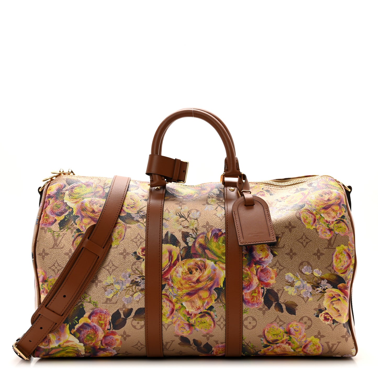 Metallic Monogram LV Garden Keepall Bandouliere 45 Gold