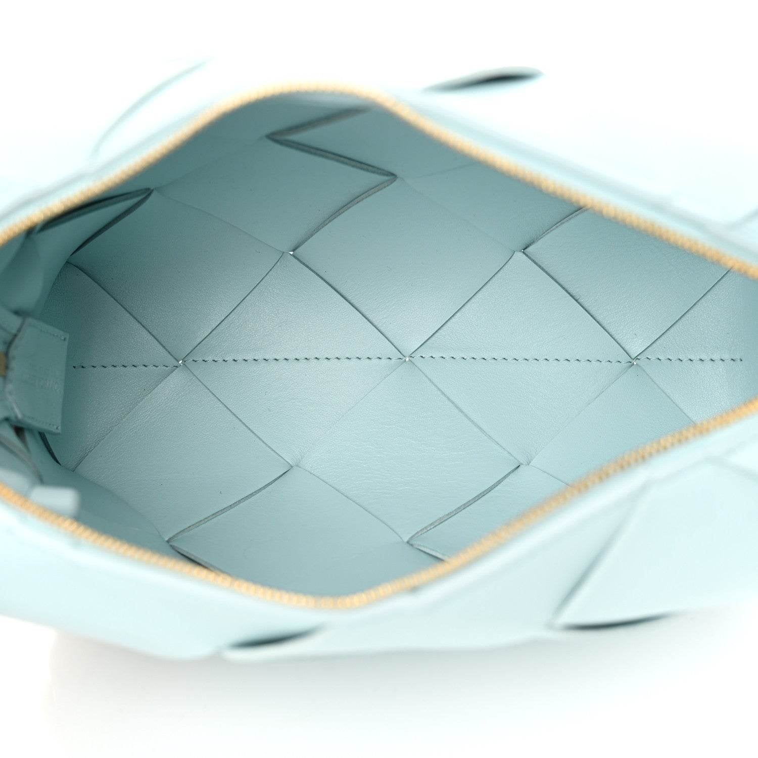 Bottega Veneta Lambskin Maxi Intrecciato Small Cassette Camera Bag Teal Washed 5 of 11