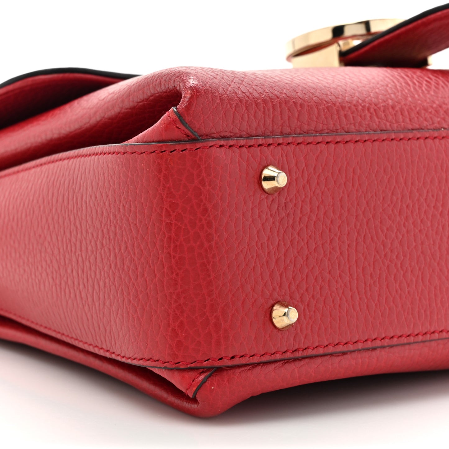 Dollar Calfskin Interlocking G Top Handle Shoulder Bag Red