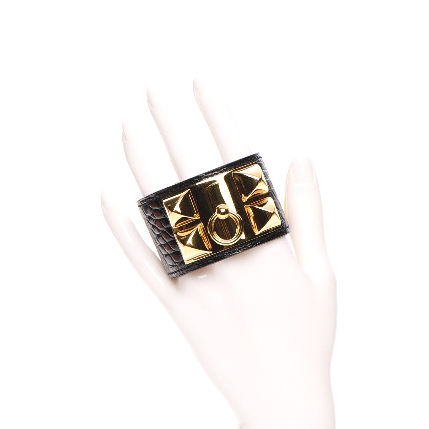 Shiny Alligator Collier de Chien CDC Bracelet S Black