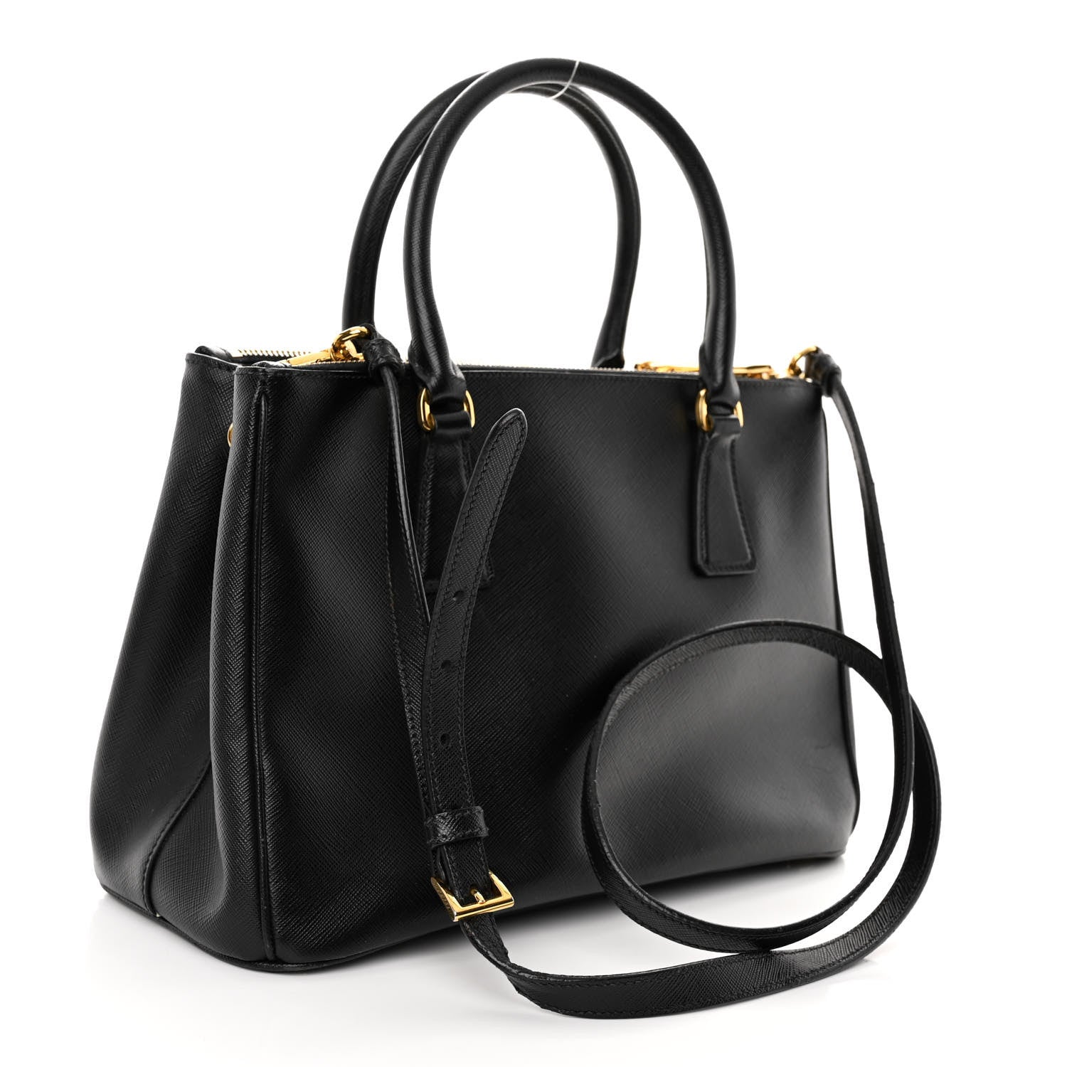 Prada Saffiano Small Galleria Double Zip Tote Black 3 of 10