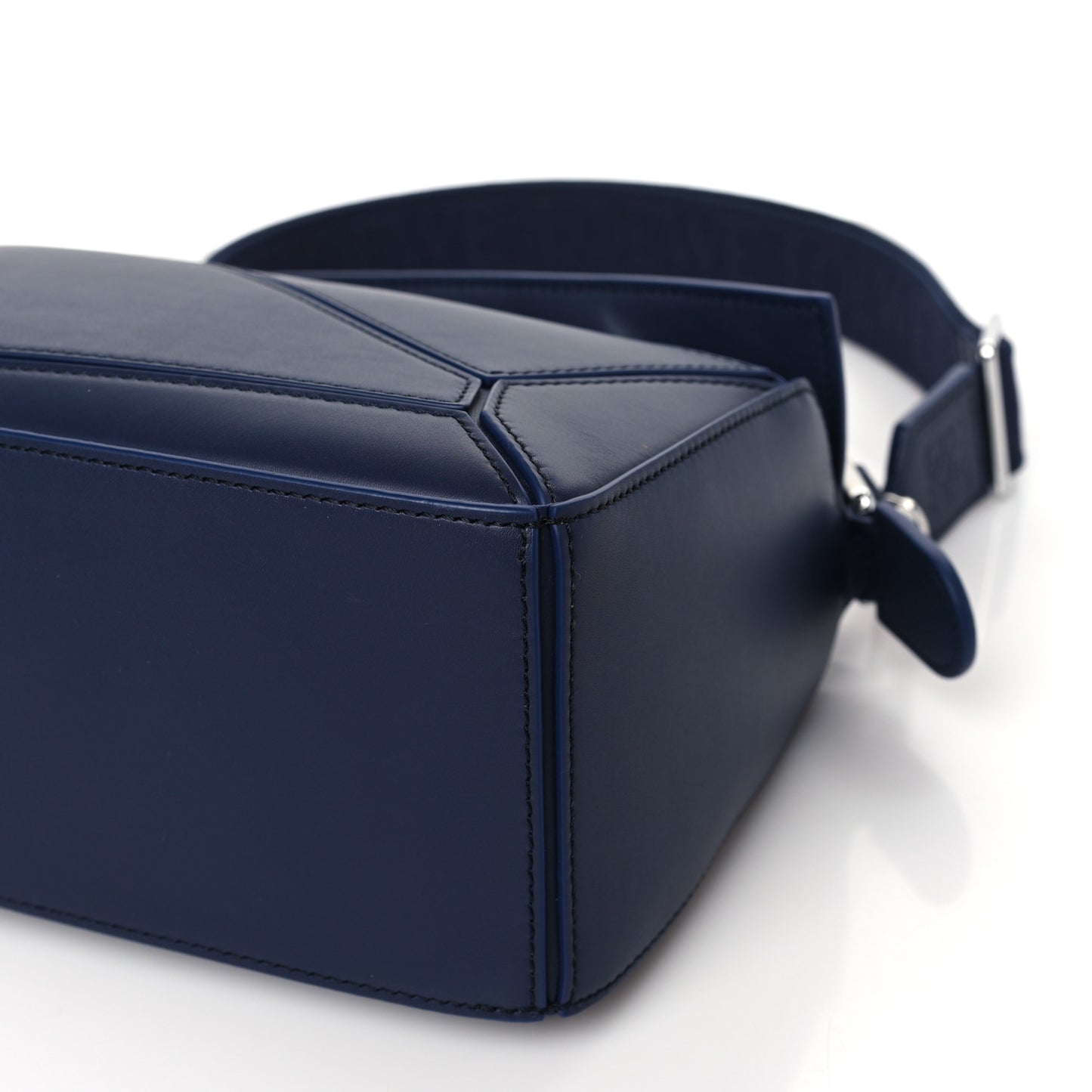 Satin Calfskin Small Puzzle Bag Abyss Blue